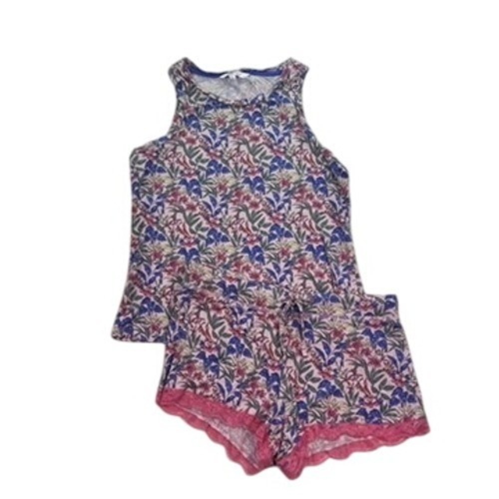 Honeydew Floral Pajama Set Tank Top Shorts Small S Excellent Condition